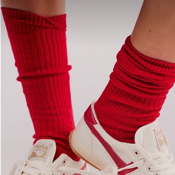 Free People Super Scrunch Solid Socks in Red | NWT - Picture 2 of 9
